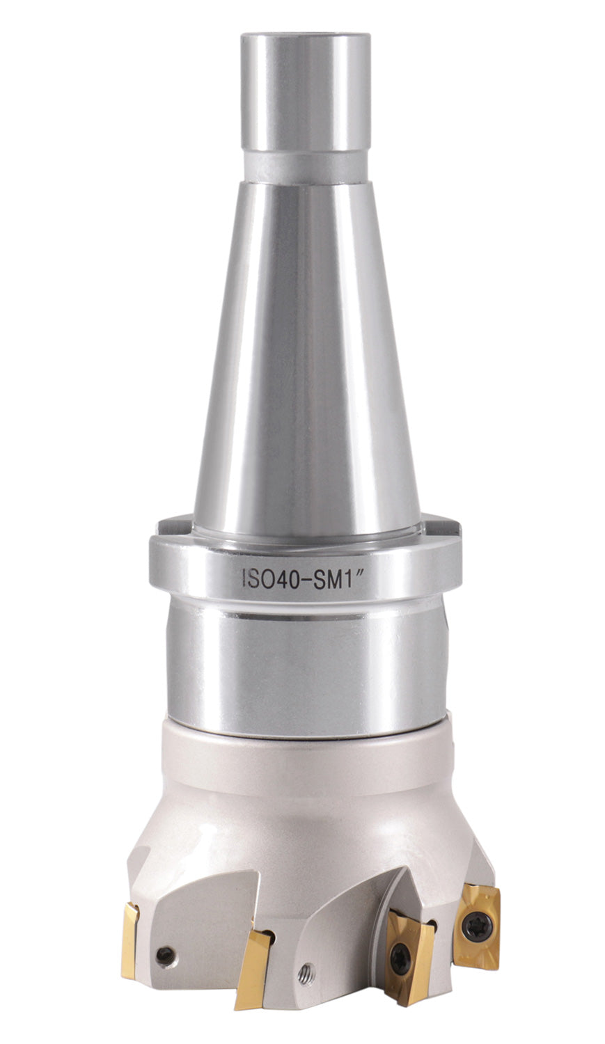 3" Dia.  7 FLute, 90° Square Shoulder Indexable Face Mill with 7pc APKT1604 Inserts Installed with ISO40 Face Mill Holder, #IS40-4518