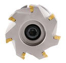 3" Dia.  7 FLute, 90° Square Shoulder Indexable Face Mill with 7pc APKT1604 Inserts Installed with ISO40 Face Mill Holder,