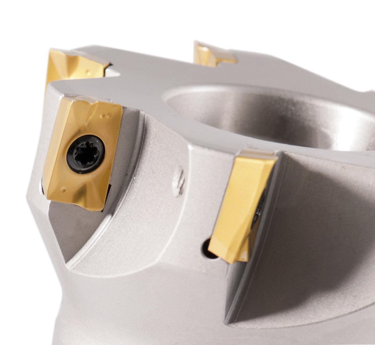 3" Dia.  7 FLute, 90° Square Shoulder Indexable Face Mill with 7pc APKT1604 Inserts Installed with ISO40 Face Mill Holder, #IS40-4518