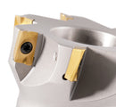 3" Dia.  7 FLute, 90° Square Shoulder Indexable Face Mill with 7pc APKT1604 Inserts Installed with ISO40 Face Mill Holder,