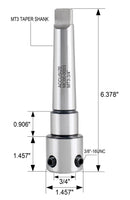 Annular Cutter Arbor, Mt3 to 3/4'' Weldon Shank for Drill-Use Annular Cutter on Drill Press, Mc00-0003
