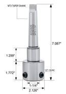 Annular Cutter Arbor, Mt3 to 1-1/4'' Weldon Shank for Drill-Use Annular Cutter on Drill Press, Mc00-0332