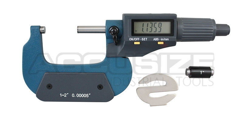 5pcs/set  0-5"x.00005" 2-Key Electronic Digital Micrometers,