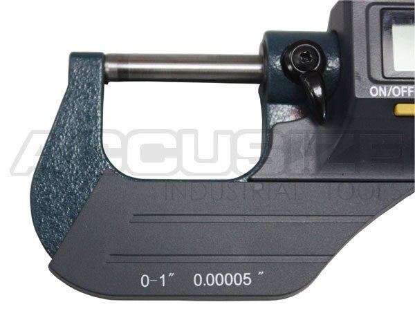 Electronic Digital Outside Mic 0-1"/0-25 mm x0.0005" /0-25mmx0.001mm, with Micrometer Holder, #S907-MD01