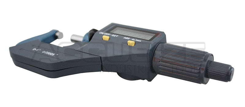 Electronic Digital Outside Mic 0-1"/0-25 mm x0.0005" /0-25mmx0.001mm, with Micrometer Holder, #S907-MD01