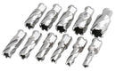 13 Pc 7/16'' to 1-1/16'' Hss Annular Cutters, 1'' Cutting Depth, 3/4'' Weldon Shank, with 2 Pilot Pins, Strong Box, N10