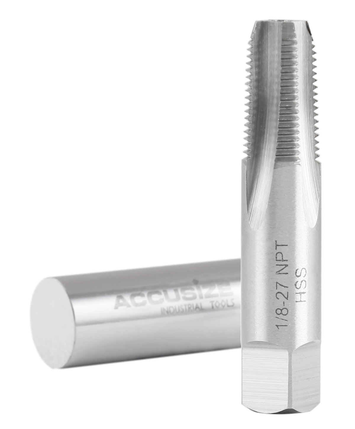 1/8'' to 27, 4 Flutes H.S.S. Taper Pipe Tap-Npt, 2-1/8'' Oal, 3/4'' Thread Length, American Standard, Npt-18