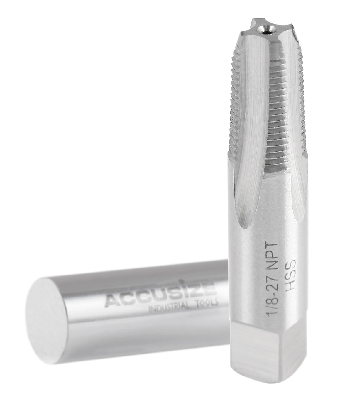 1/8'' to 27, 4 Flutes H.S.S. Taper Pipe Tap-Npt, 2-1/8'' Oal, 3/4'' Thread Length, American Standard, Npt-18
