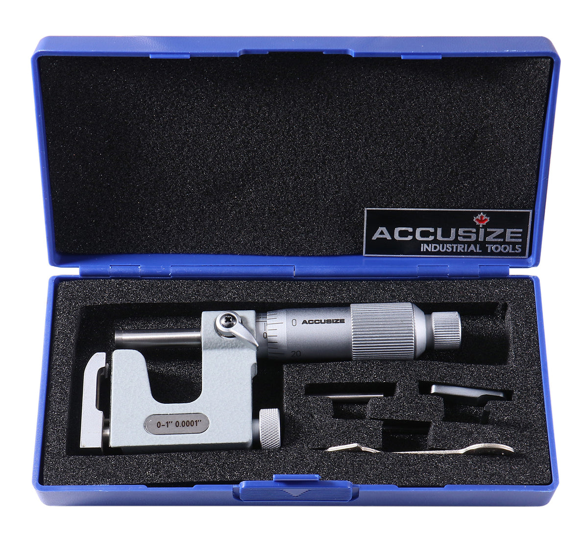 0-1'' x 0.0001'' Multi Anvil Micrometer in Fitted Box, P101-S100