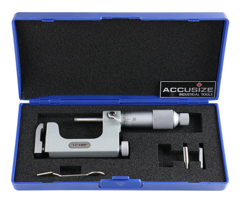 1-2'' x 0.0001'' Multi Anvil Micrometer in Fitted Box, P101-S101