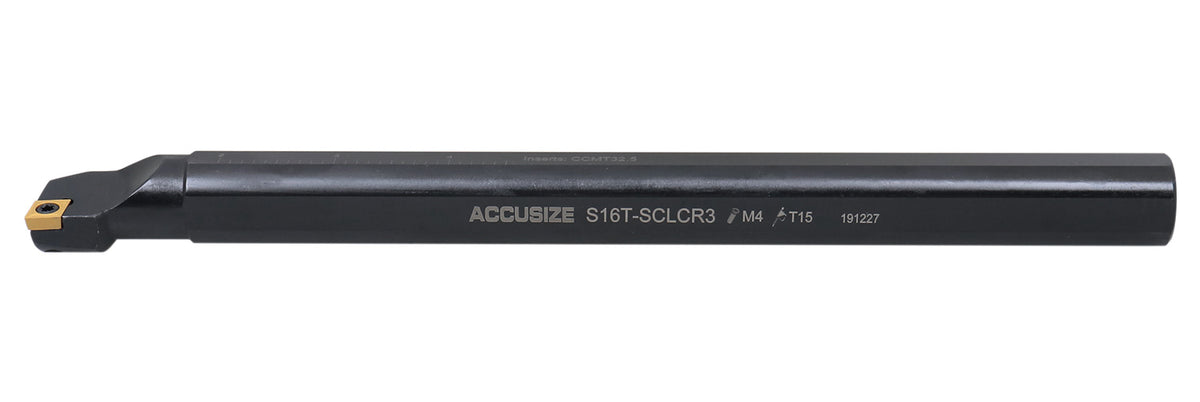 1'' by 12'' Overall Length, Rh Sclcr Indexable Boring Bar with Ccmt32.5 Carbide Inserts, P252-S408