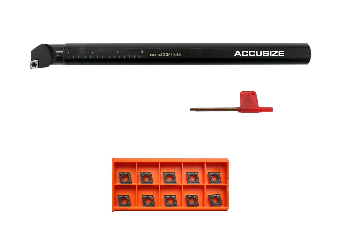 1"x12" RH SCLCR Indexable Boring Bar Holder w/ extra 10 CCMT31.51/32.52 Inserts, #P252-S408INS