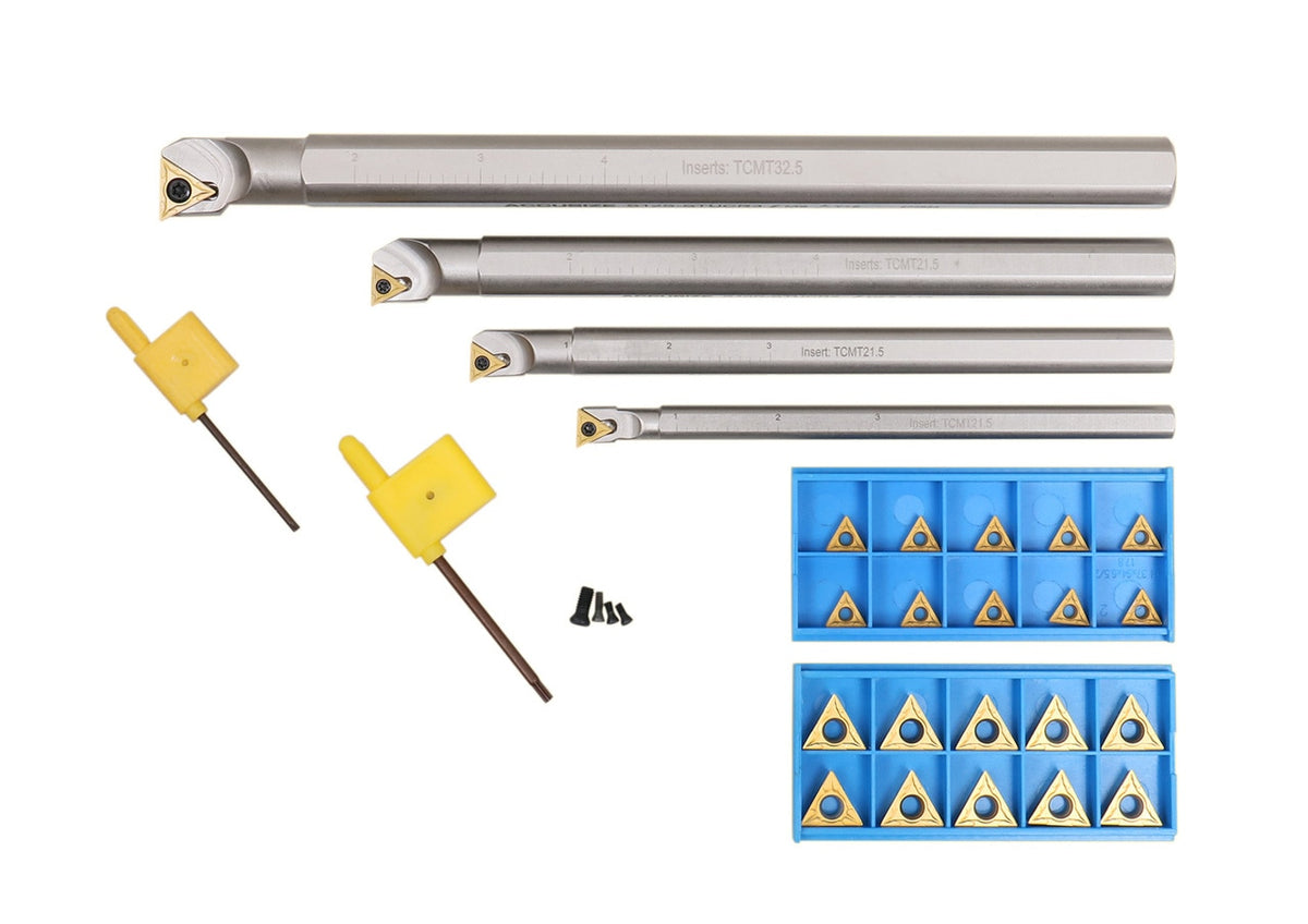 P252-S412, 31 Ps/Jeu de barres d'alésage indexables, avec inserts TCMT, nickelé