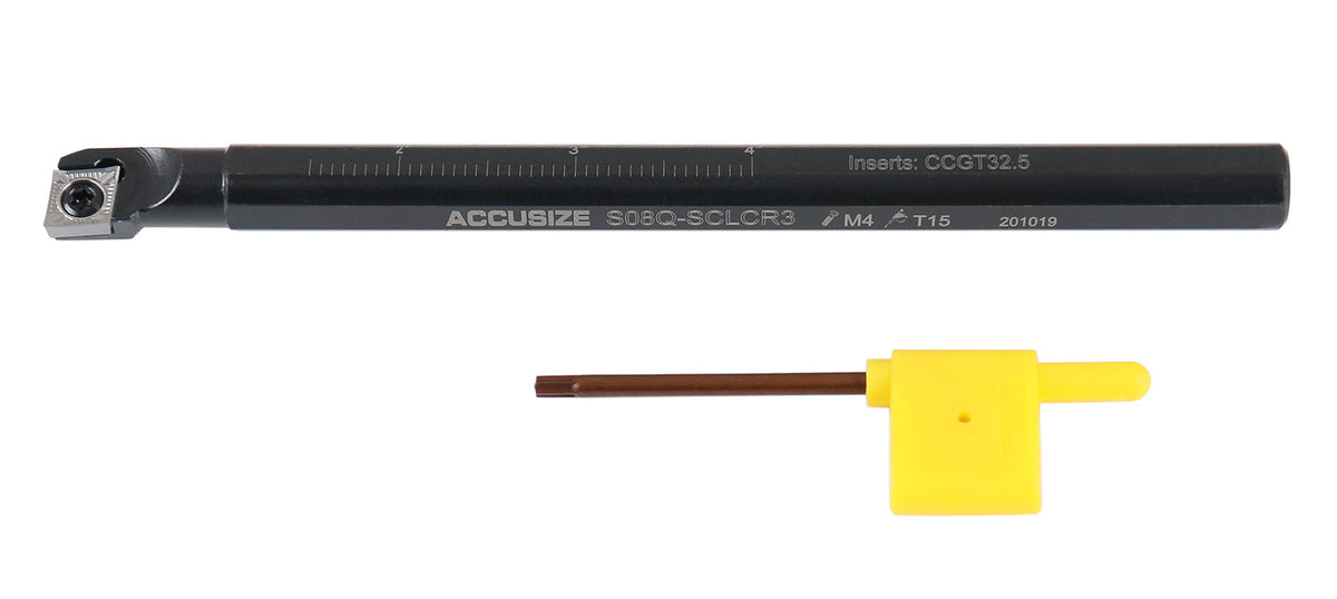 1/2'' by 7'' Overall Length, Rh Sclcr Indexable Boring Bar with Ccgt32.5-Akh01 Carbide Insert Cutting Aluminum, P252-S501