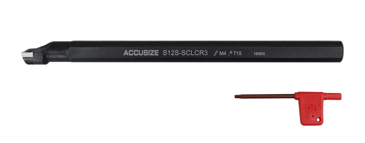 Barres d'alésage indexables RH SCLCR avec inserts pour couper l'aluminium, Clé incluse, y compris 1/2", 5/8", 3/4" & 1"