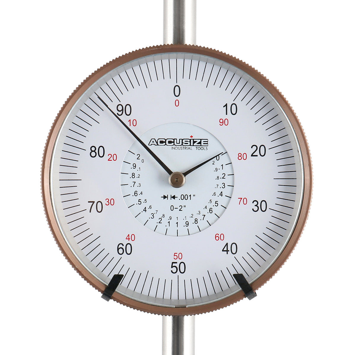 Agd2 Style 0-2'' by 0.001'' Dial Indicator with A 3'' Big Face, Lug Back, P900-S090