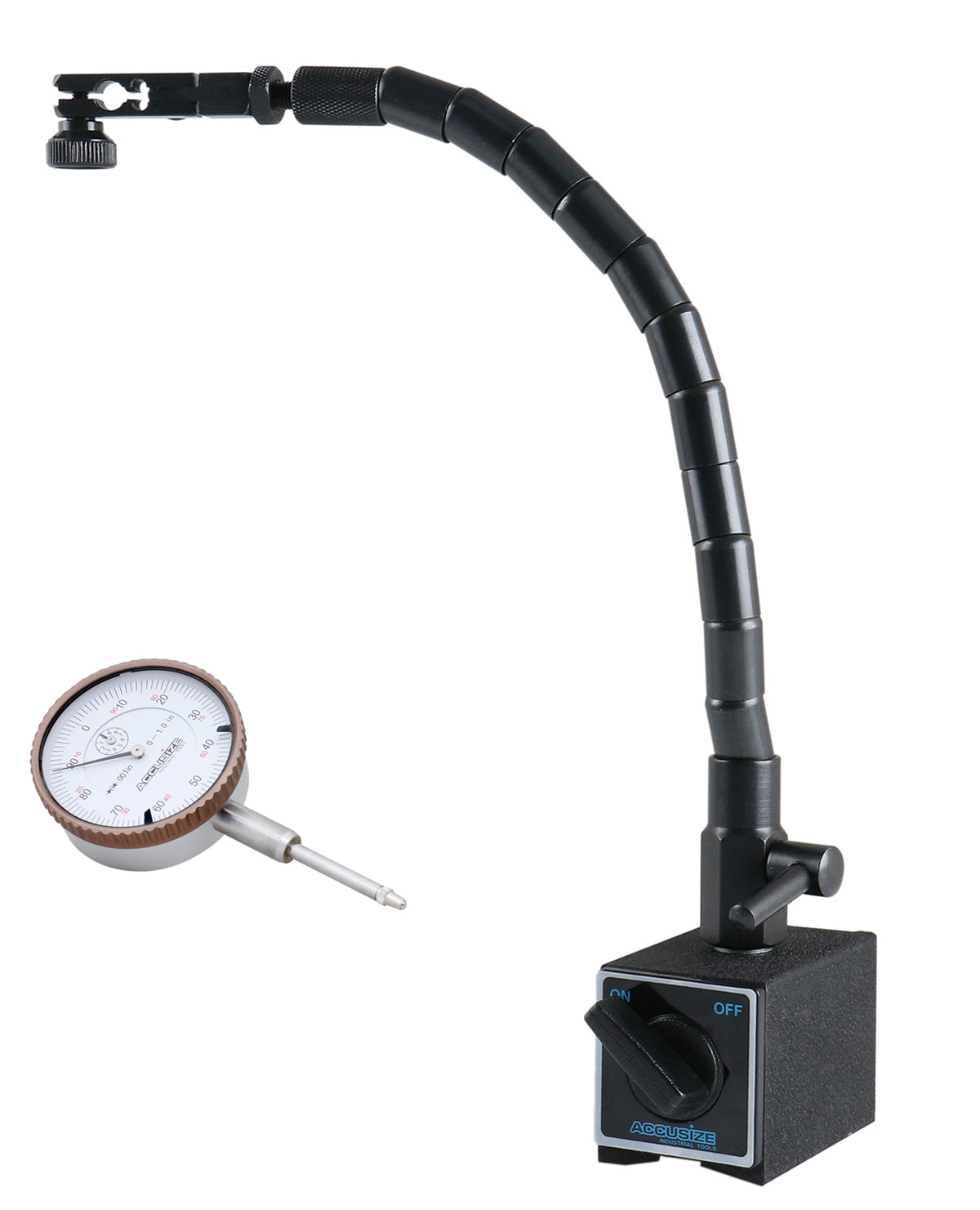 P900-S342, Flexible magnetic Base with 0-1" X 0.001" Dial indicator