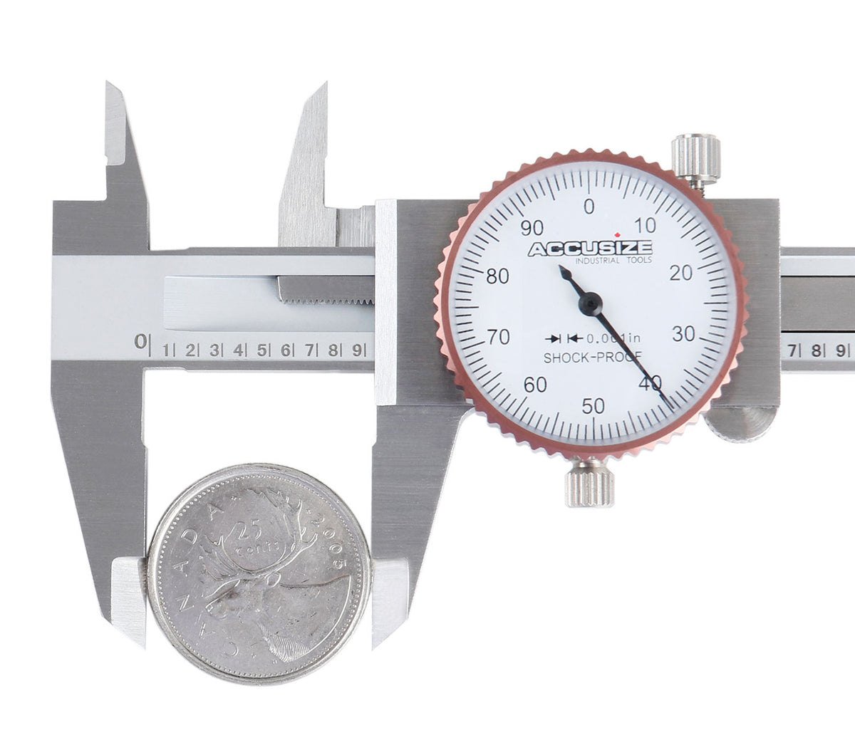 0-4 inch by 0.001 inch Precision Dial Caliper, Stainless Steel, in Fitted Box, P920-S214