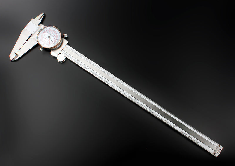 12'' by 0.001''/300mm by 0.02mm Dual Needle Precision Dial Caliper,Imperial/Metric, P920-S232