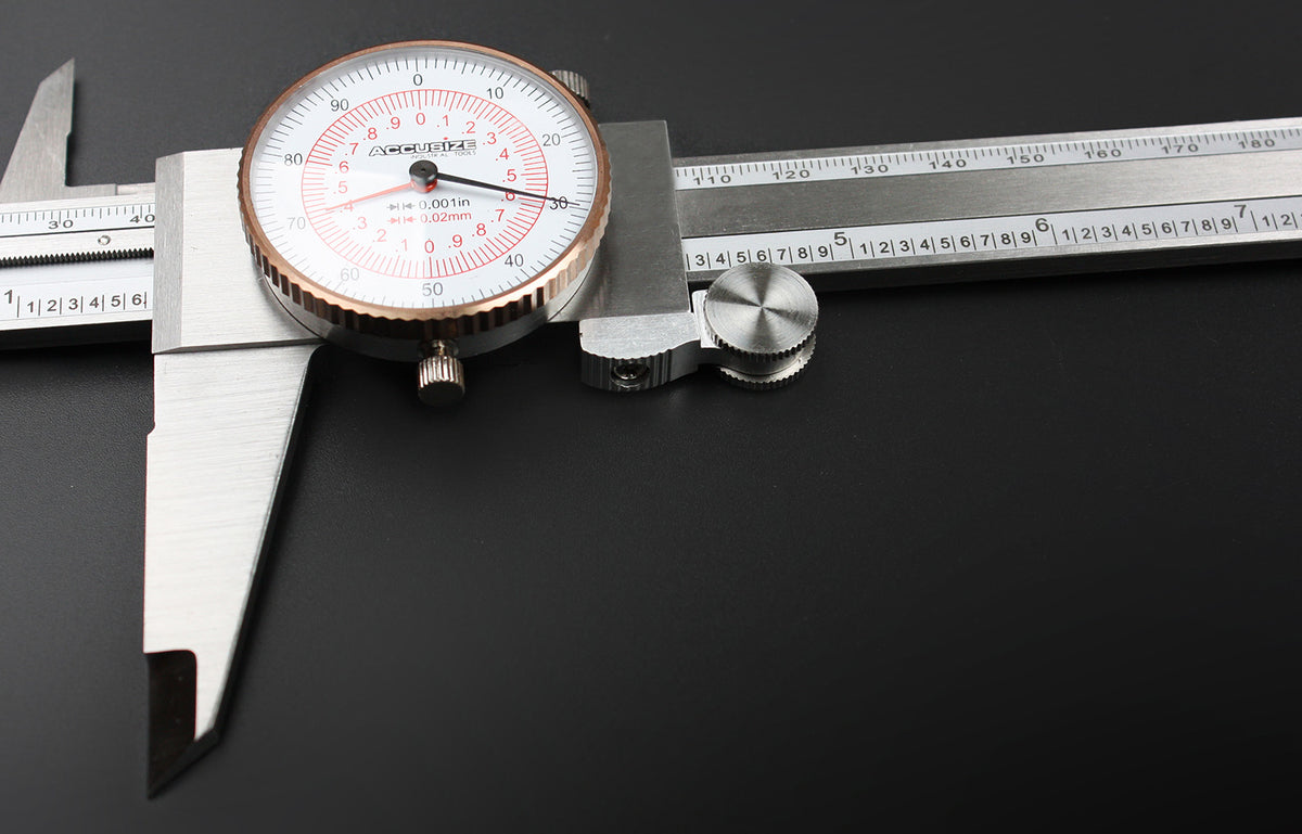 12'' by 0.001''/300mm by 0.02mm Dual Needle Precision Dial Caliper,Imperial/Metric, P920-S232