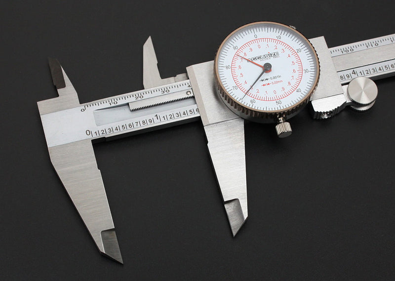Dual Needle Precision Inch/Metric Dial Caliper, Stainless Steel