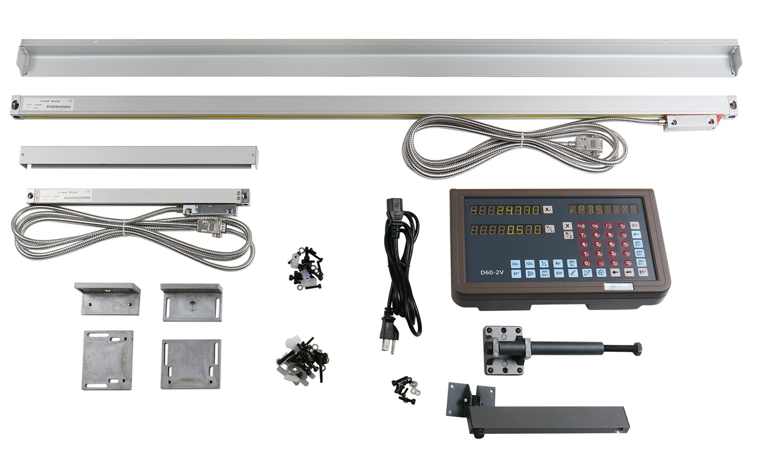 Scale Position Machine 2-Axis DRO Packages for Lathe Machines, Glass Scales (X, Y)