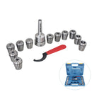 Mandrin ER32 à tige MT2 avec kit de pinces 11 pièces, 1/8" - 3/4" par 16e, Système de pince conique Morse,