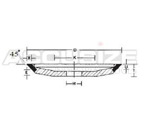0005-2411, DISH STYLE DIAMOND WHEEL - TYPE D15V9