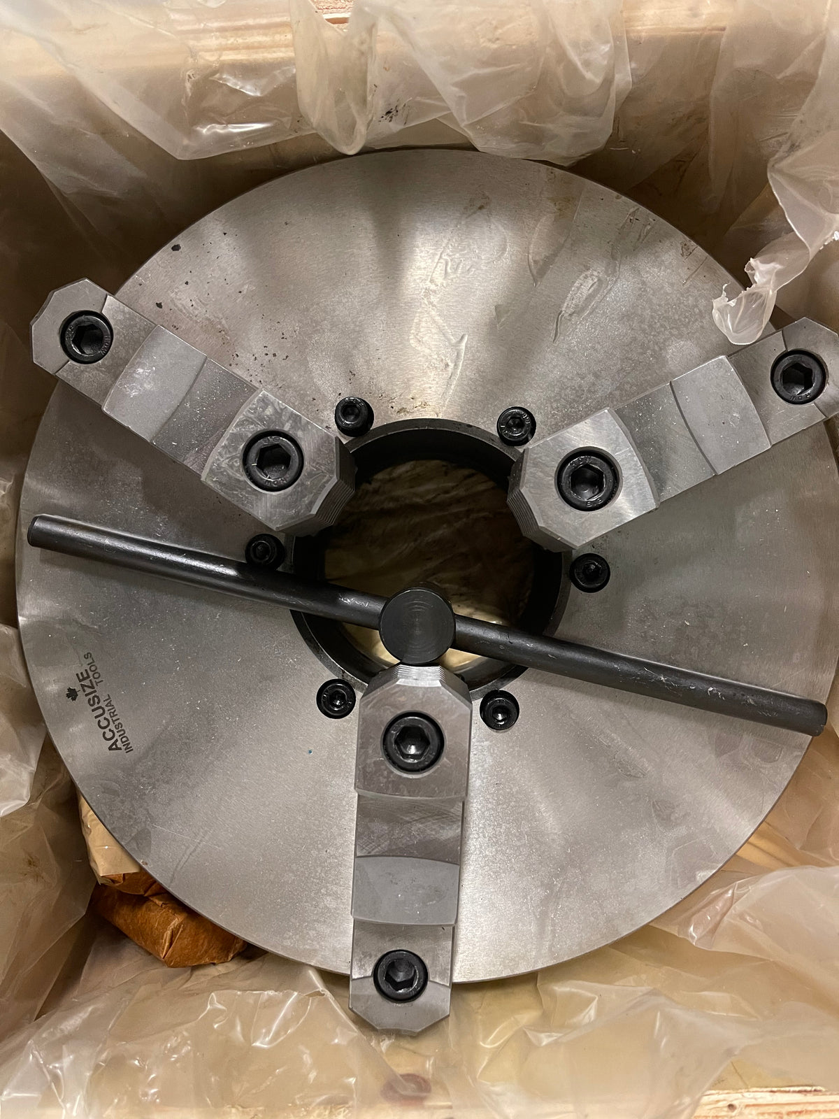 DEMO --- 12" Two-Piece Reversible Jaws 3-Jaw Lathe Chuck, Direct Mount