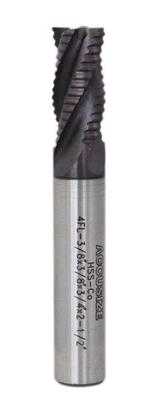 Standard Tooth, TiAlN Coated, M42-8% Cobalt Roughing End Mills
