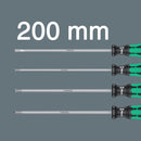 Wera 335/350/355/4 Screwdriver set Kraftform Plus Lasertip 200 mm-long blades