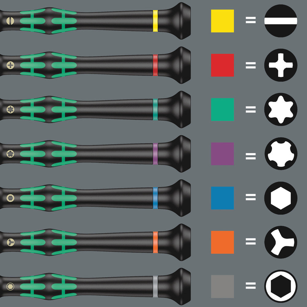 Wera Kraftform Micro 12 Kit de tournevis universel 1 pour applications électroniques, 12 pièces