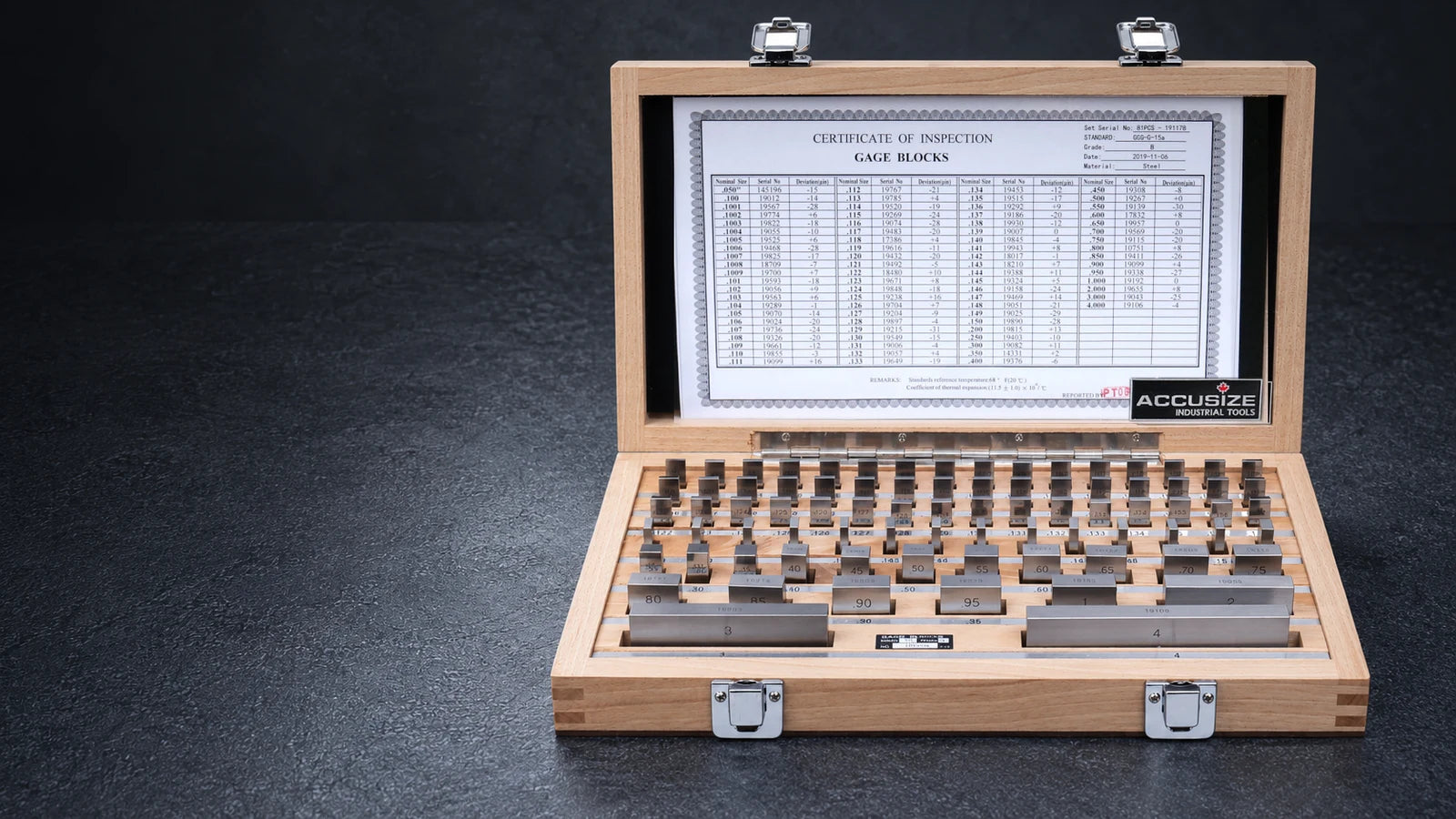 81 Pcs Steel Gauge Block Set, Grade B, P900-S581